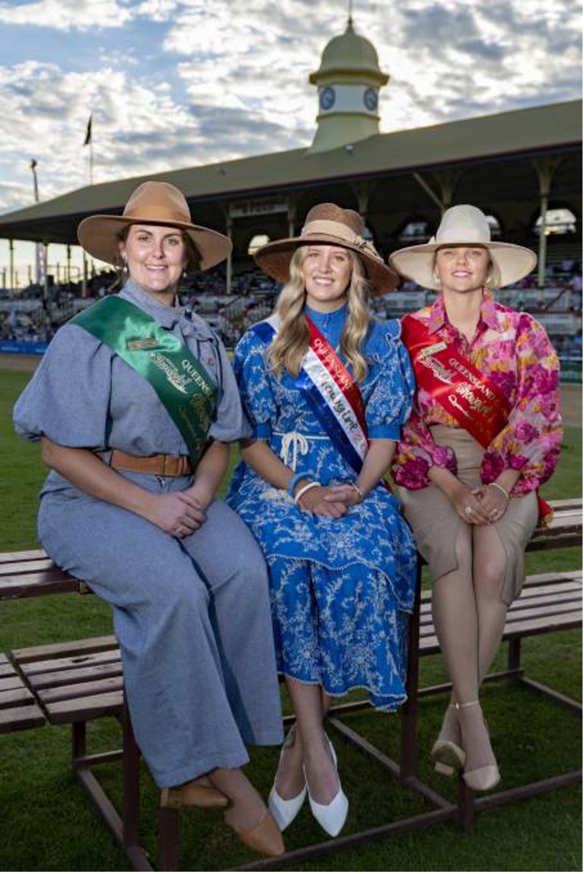 Showgirl's choice Casey Cleary, Mount Perry, Showgirl Isabella Hanson, Theodore, and Showgirl runner up Olivia Harrison, Toogoolawah.